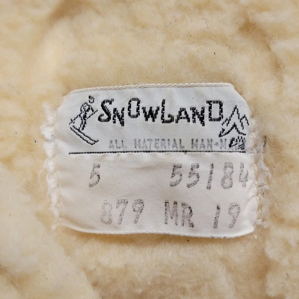 Vintage SNOWLAND Women's Faux Fur Lined Zip  Up Snow Boots Black Gray Size 5